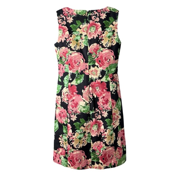 Talbots Shift Dress Size 12 Black Pink Ditzy Floral Lined Wedding Guest - Picture 5 of 9